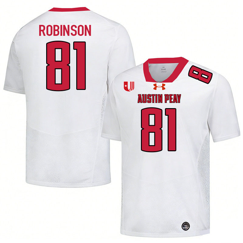 Austin Peay Governors #81 Jaden Robinson College Football Jerseys,Uniforms Stitched-White
